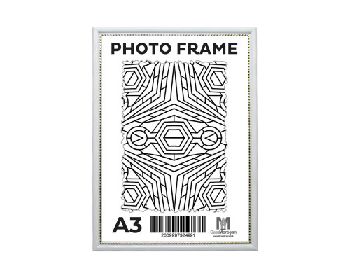 Rama foto A3, alb cu margina mărgele 19мм F1917-15G CM*4991
