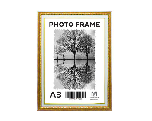 Фоторамка A3 Золотой шоколад с орнаментом 40мм F4014-1176 CM*4299