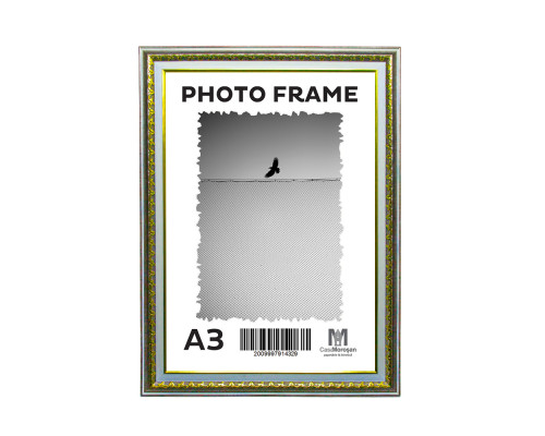 Фоторамка A3 Пепельный каштан с орнаментом 40мм F4014-2622 CM*4329