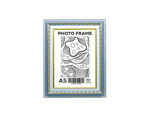 Фоторамка A5 (15*20) c ножкой-подставкой Синий туман с орнаментом 40мм F4014-64 CM*4809