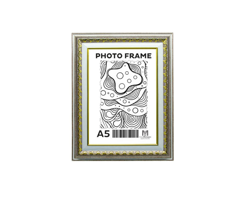 Rama foto A5 (15*20) cu suport Castan cenușiu cu ornament 40mm F4014-2622 CM*4816