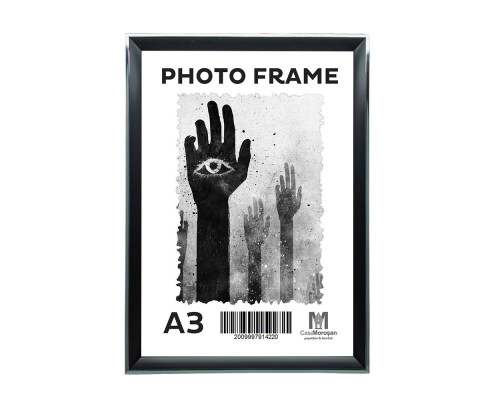 Rama foto A3 negru cu dungă argintie 20 mm F2034-014 CM*4220