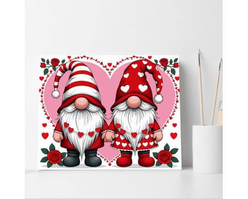 Set pictură pe numere 40*50 "Gnomi îndrăgostiți" 6462