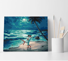 Set pictură pe numere 40*50 "Noapte romantică la ocean" ECO(fara cutie) 1293