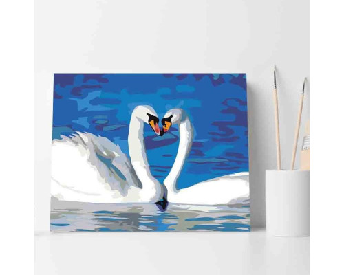 Set pictură pe numere 40*50 "Fidelitate de lebădă" ECO(fara cutie) 3264