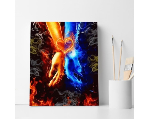 Set pictură pe numere 40*50 "Gheața și focul iubiriii" ECO(fara cutie) 6421