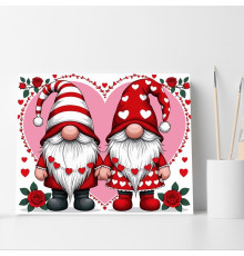 Set pictură pe numere 40*50 "Gnomi îndrăgostiți" ECO(fara cutie) 6462