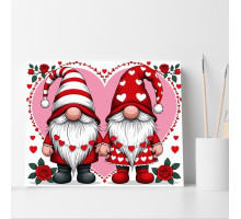 Set pictură pe numere 40*50 "Gnomi îndrăgostiți" ECO(fara cutie) 6462