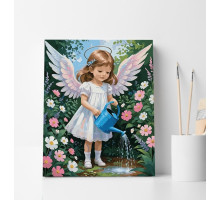 Set pictură pe numere 40*50 "Îngeraș cu floricele" 6349