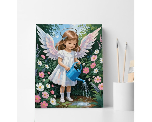 Set pictură pe numere 40*50 "Îngeraș cu floricele" 6349