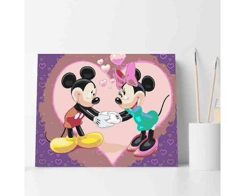 Набор для рисования по номерам 40*50 "Mickey and Minnie Forever" 3418