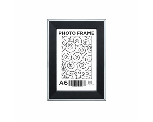 Фоторамка A6 (10*15) c ножкой-подставкой черная с серебряной полосой 20мм F2034-014 CM*4830
