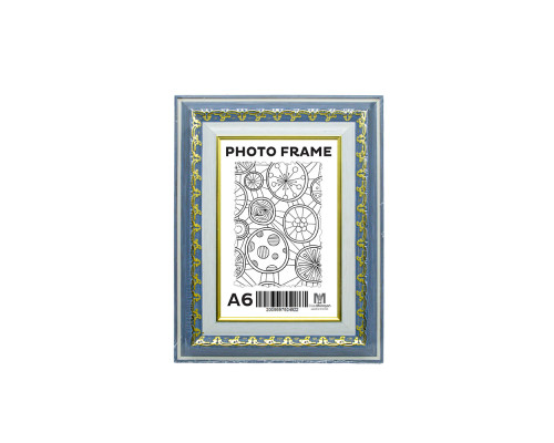 Фоторамка A6 (10*15) c ножкой-подставкой Синий туман с орнаментом 40мм F4014-64 CM*4922