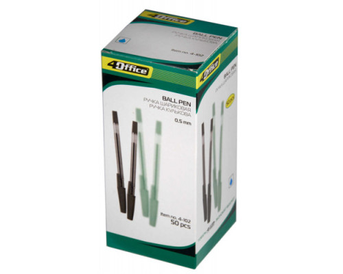 Ручка шариковая, черная, 0.5mm, 4-112 4OFFICE (50/1000)