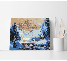 Set pictură pe numere 40*50 "Iarna in munti" 1247