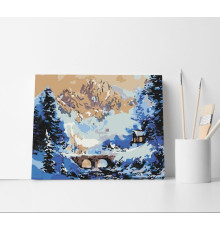 Set pictură pe numere 40*50 "Iarna in munti" 1247