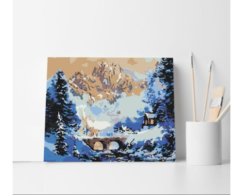 Set pictură pe numere 40*50 "Iarna in munti" 1247