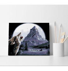 Set pictură pe numere 40*50 "Lup si Luna" 1184