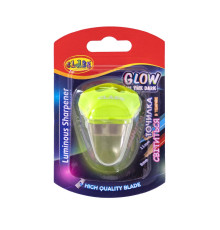 Ascutitoare cu container, "GLOWING", 2 gauri, verde 4818-1C, CLASS (12/144)