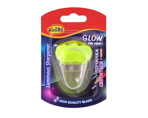 Точилка с контейнером "GLOWING", 2 отв., зеленая 4818-1C, CLASS (12/144)