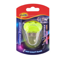 Ascutitoare cu container, "GLOWING", 2 gauri, verde 4818-1C, CLASS (12/144)