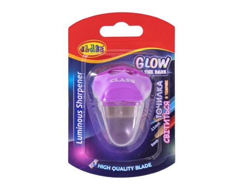 Точилка с контейнером "GLOWING", 2 отв., фиолетовая 4818-2C, CLASS (12/144)