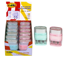 Точилкас контейнером, 2 отв. (8 /11мм) +ластик, ассорти, 4832C CLASS (12/288)