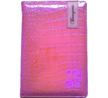 Блокнот А5 80л. клетка, эко-кожа, розовый металик, 9224 (1/40)