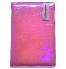 Блокнот А5 80л. клетка, эко-кожа, розовый металик, 9224 (1/40)