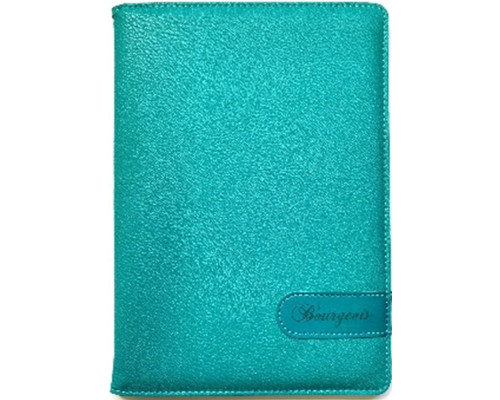 Блокнот А5 80л. клетка, эко-кожа, бирюзовый металик, 9231 (1/40)