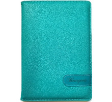Блокнот А5 80л. клетка, эко-кожа, бирюзовый металик, 9231 (1/40)