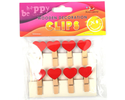 Set de clame decorative "Inimi", 3,5*6 cm, 8buc. 200173 (24)