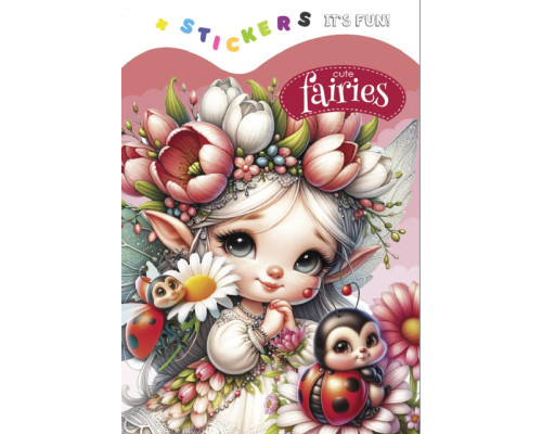 Раскраска A5, 8 л, с наклейками "Cute fairies" 24269 (20)