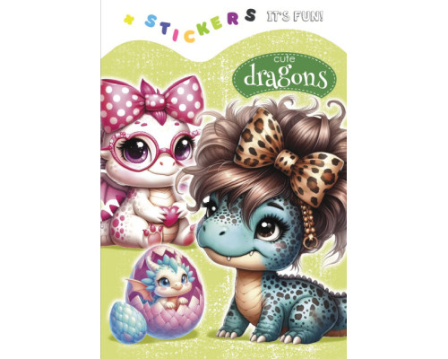 Раскраска A5, 8 л, с наклейками "Cute dragons" 24272 (20)