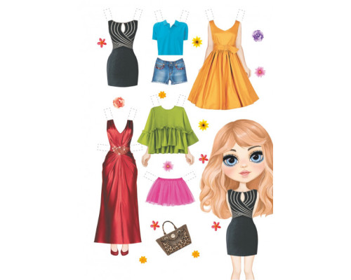 Раскраска B5, 16 л., спираль "Кукла с одеждой" 23189 (20)