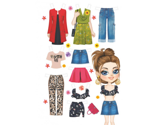 Раскраска B5, 16 л., спираль "Кукла с одеждой" 23191 (20)