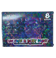 Набор UV-красок Неон для лица и тела, 8 цветов AW.1604 (1280)