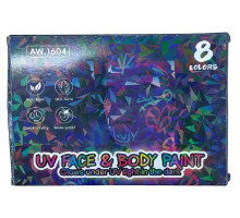 Набор UV-красок Неон для лица и тела, 8 цветов AW.1604 (1280)