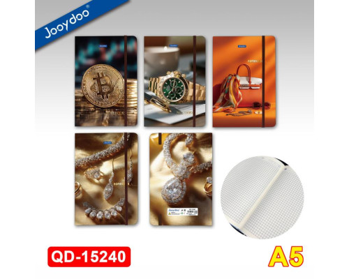 Carnet А5 96 foi, matem., coperta tare cu elastic, QD-15240 (48/96)