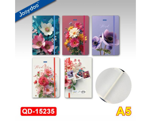 Carnet А5 96 foi, matem., coperta tare cu elastic, QD-15235 (48/96)