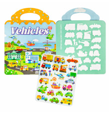 Развивающая игра c многоразовыми силиконовыми стикерами «Vehicles» (10)