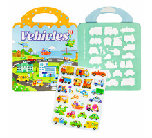 Развивающая игра c многоразовыми силиконовыми стикерами «Vehicles» (10)