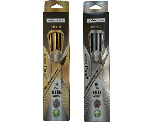 Creion grafit HB, cu radiera, Metalic LC-7018 S2-5 (12/144/240)