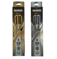 Set creioane grafit HB, cu radiera, Metalic 12 buc. LC-7018 (12/144/240)