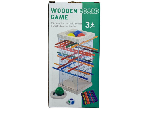 Joc educativ din lemn cu bețișoare și bile, 3+ S47-22 (40)