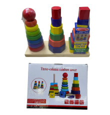 Joc educativ din lemn Piramida Curcubeu cu 3 Coloane S63-2 (16)