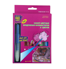 Набор воздушных фломастеров 6 цветов + трафарет MC-117-6 (216)