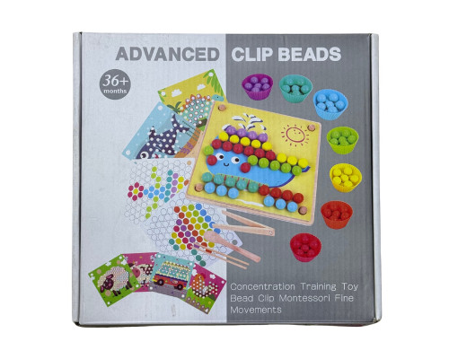 Развивающая игра из дерева «Мозаика с шариками» S63-6 (24)