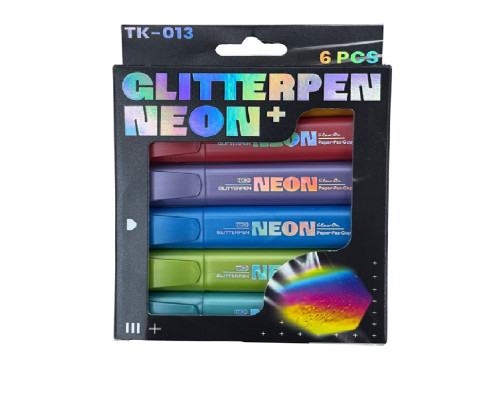 Set Markere Neon cu Sclipici 6 Culori TK-013 (12/1200)