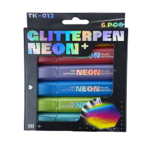 Set Markere Neon cu Sclipici 6 Culori TK-013 (100/200)